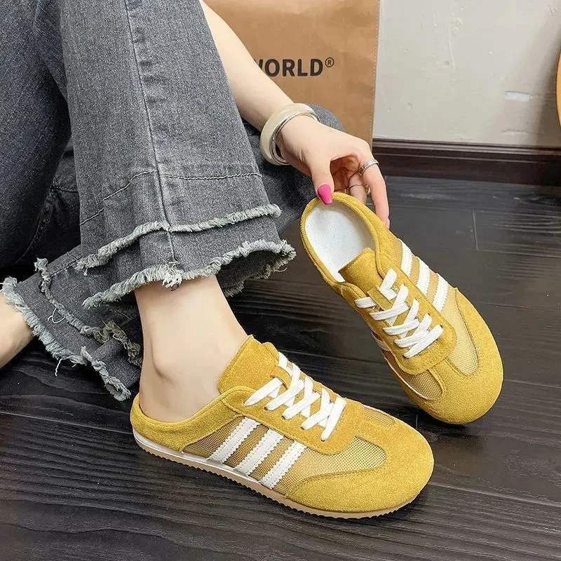 【运费保障】包半拖鞋女夏外穿2025新款超火无跟德训鞋一蹬懒人凉拖