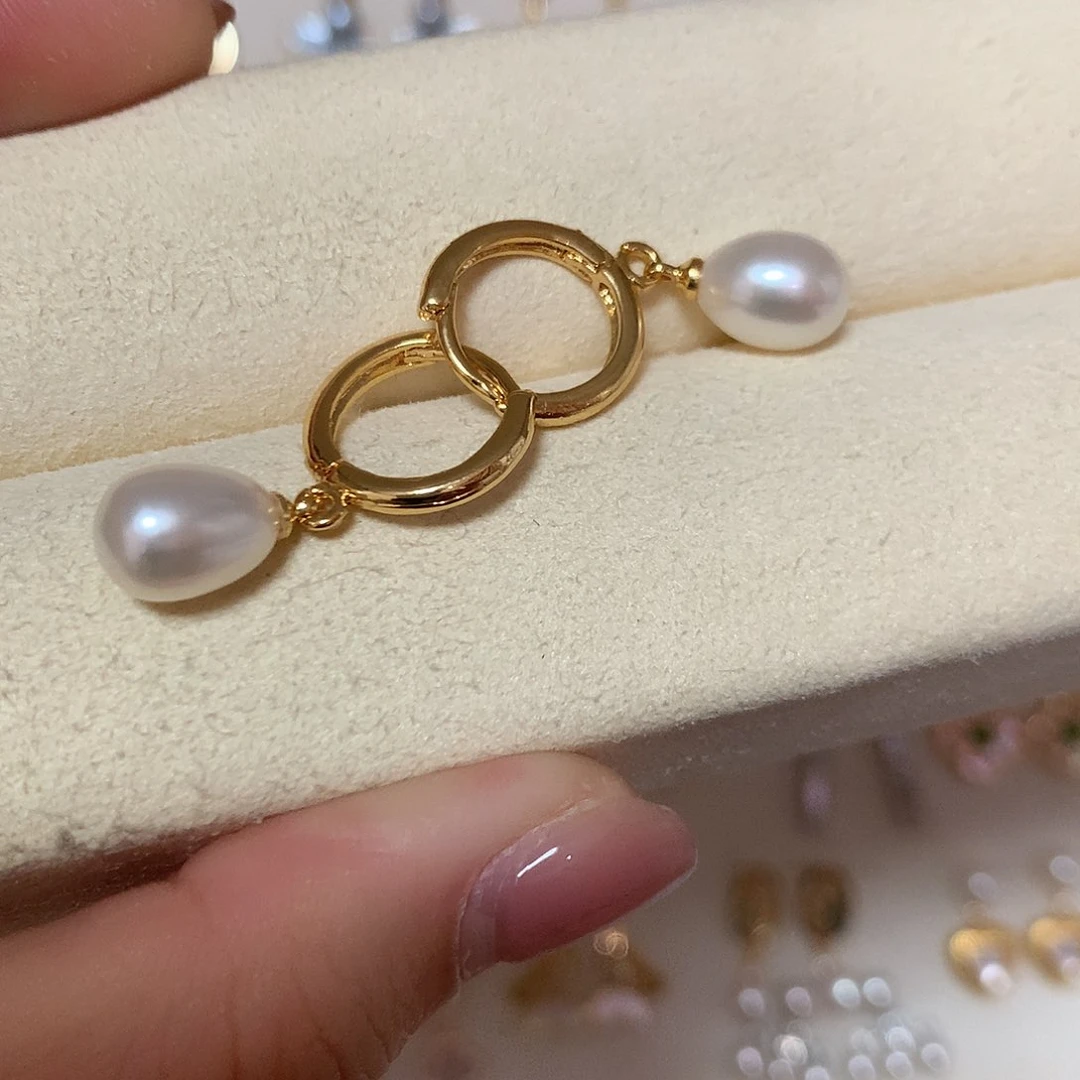 淡水珍珠耳饰合金