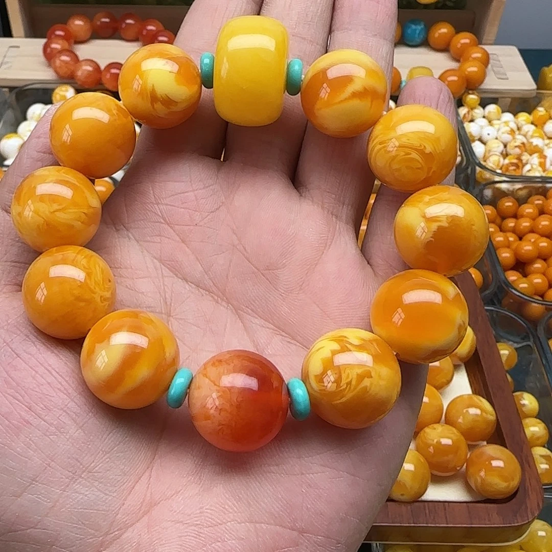 刘***）精品老蜡素串搭配一条