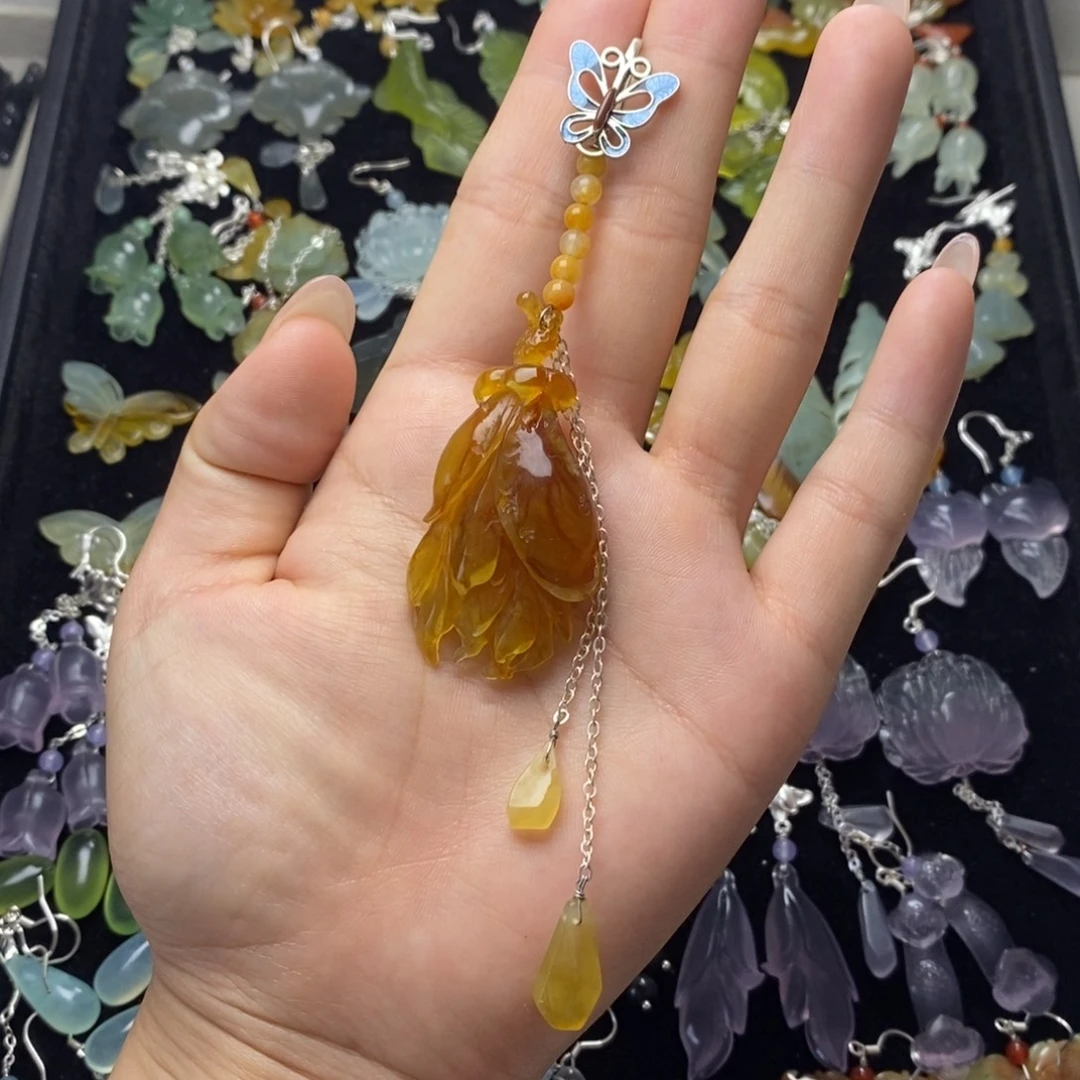 蛇纹石玉未镶嵌耳饰/颈饰