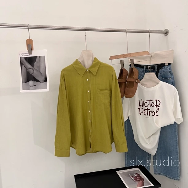 slx@ 3831 韩系口袋衬衫