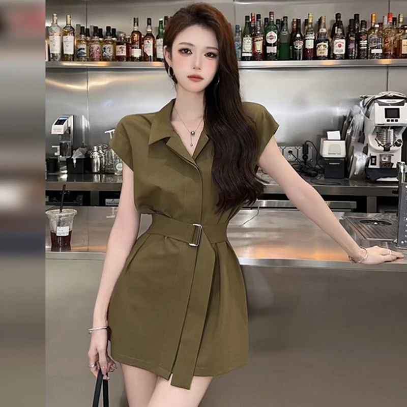 【两件套】小个子高端精致衬衫连衣裙子女夏季2025新款法式套装1194