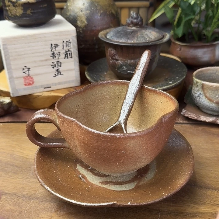 相马美鹤备前烧四叶草咖啡套福利一口价