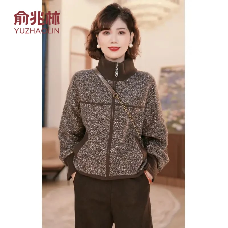 俞兆林年轻妈妈秋装时尚气质外套2025新款洋气中老年女装上衣加厚