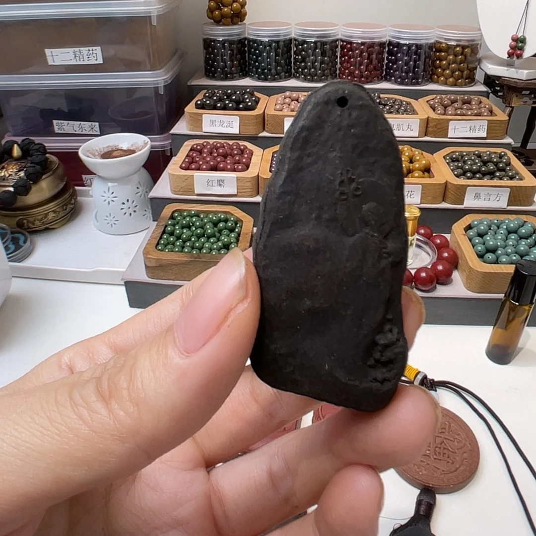 泥塑墨龙牌牌悟牌牌合香珠配饰