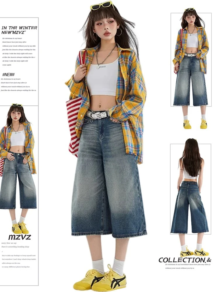 【有瑕疵 介意勿拍】猫爪纹水洗七分裤