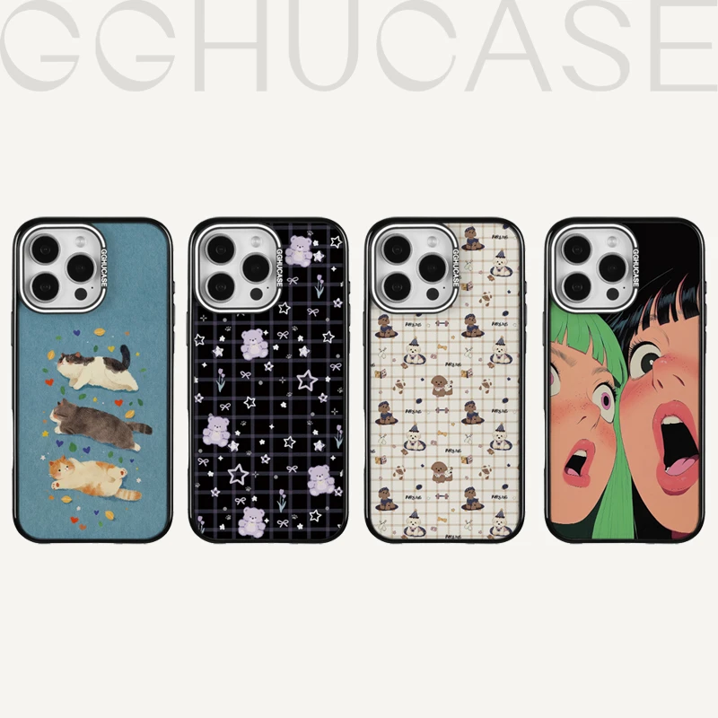 乖乖虎原创套边薰衣草小熊适用苹果iPhone16promax/15可爱手机壳