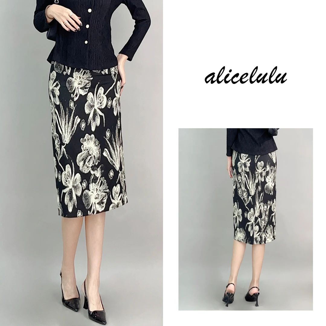 1 ALICE 花影随行半身裙 艺术印花 包臀显瘦 S622075E