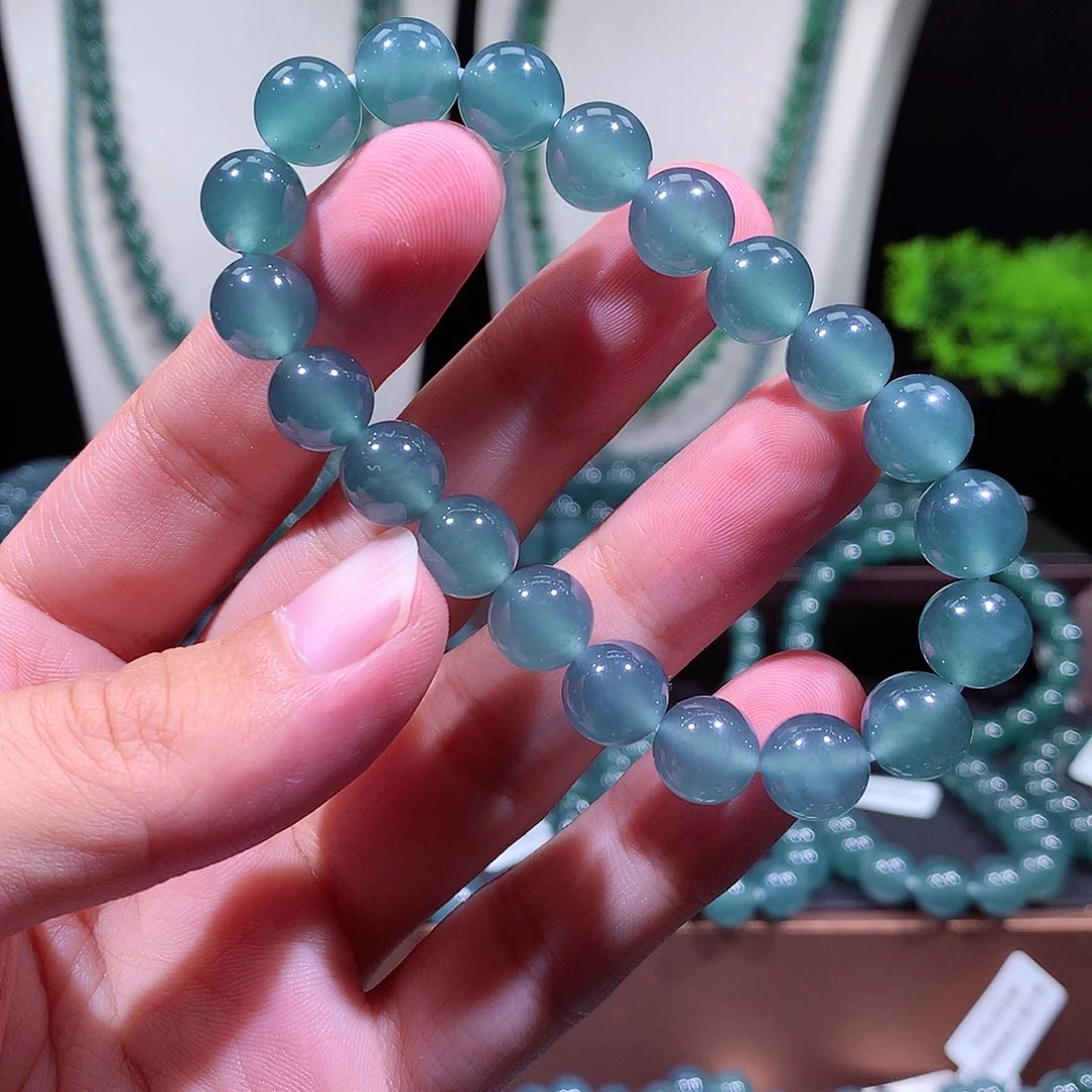 翡翠未镶嵌手链天然a货翡翠手串9.8