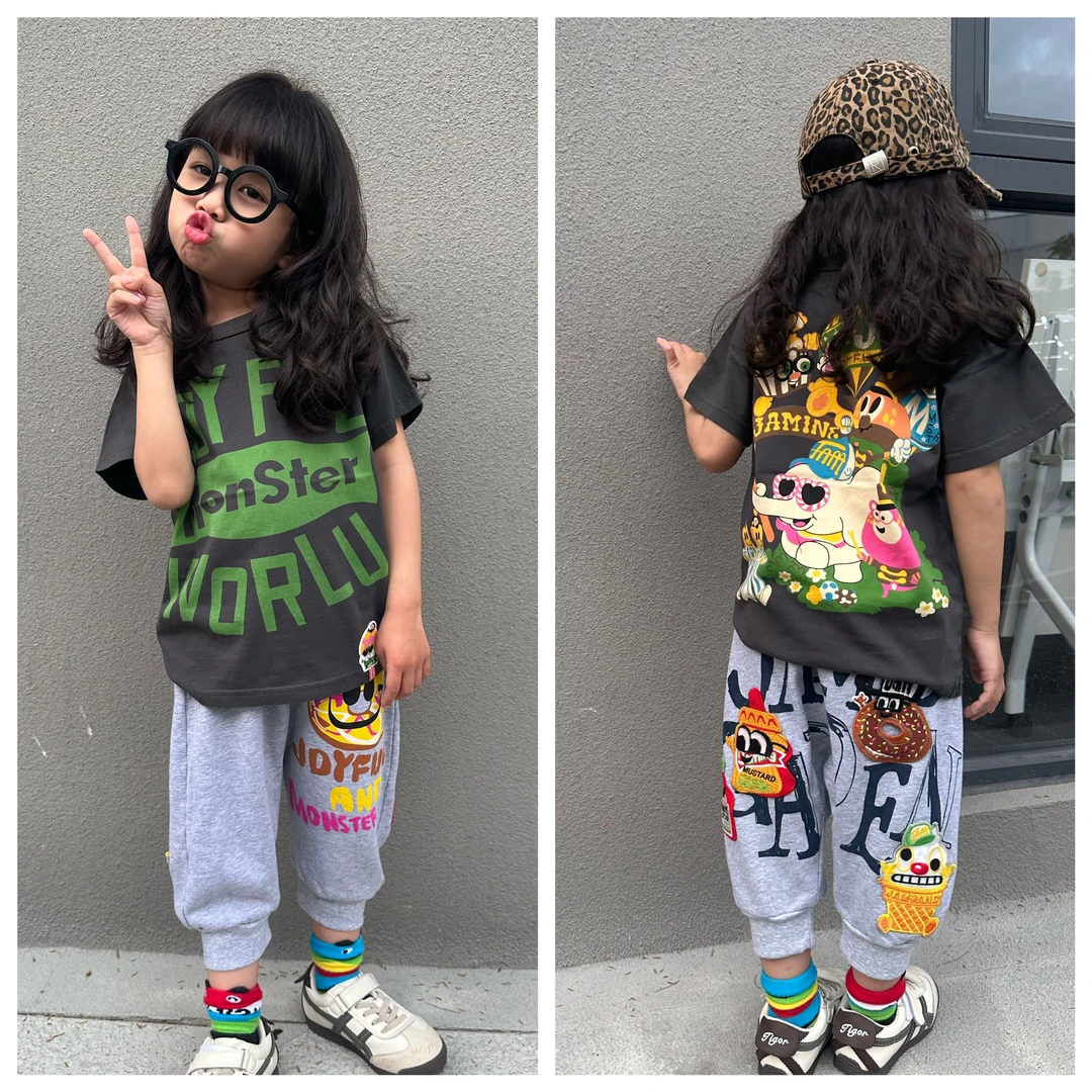 闲闲家 夏季jam童装日系儿童短袖T恤卡通马戏团印花男女宝宝上衣