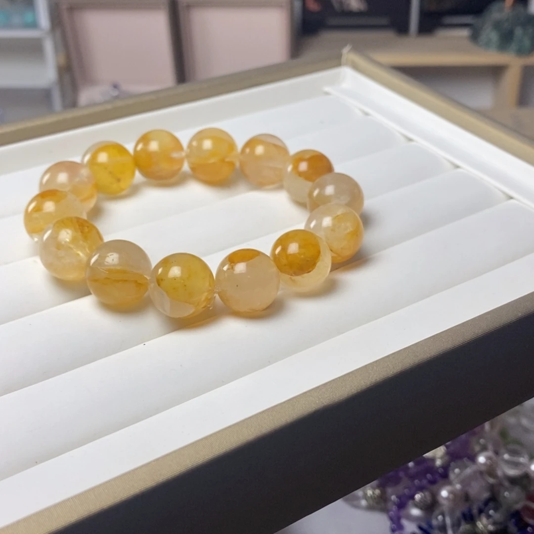 水晶手链未镶嵌黄浇花