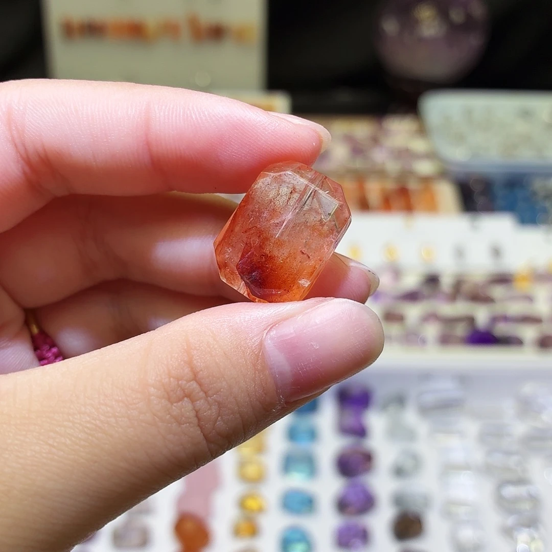 未镶嵌水晶吊坠(不含链)红胶花 方牌 打孔定制不退换