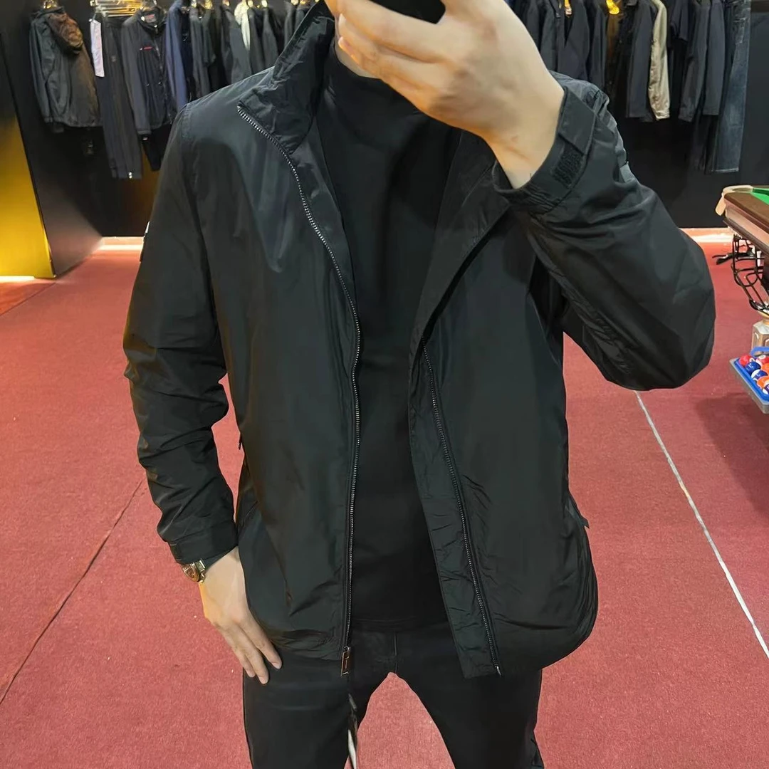 男士34113新款欧货简约立领黑蓝两色外套