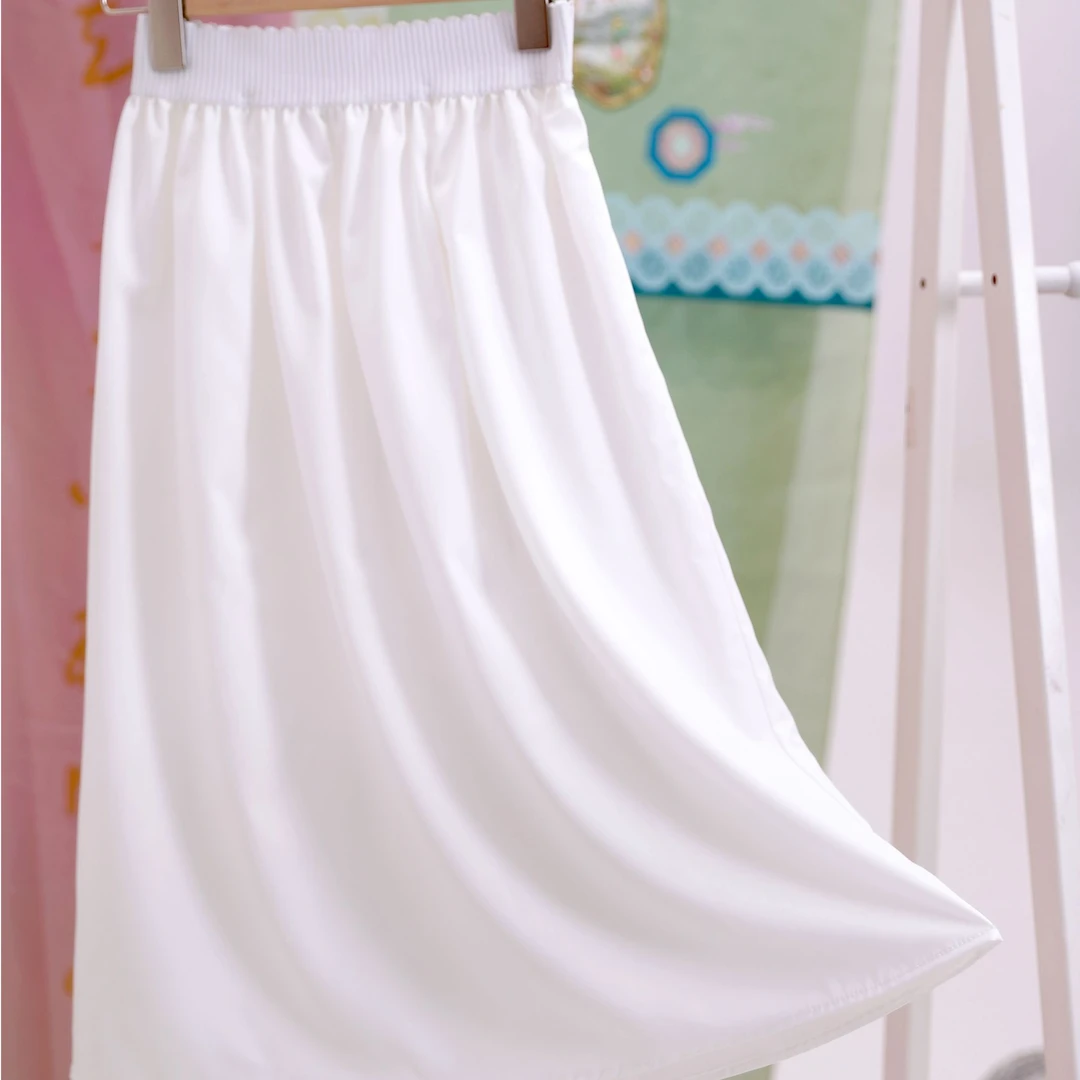 洛如嫣【白色衬裙】防走光内衬内搭半身裙防静电牛奶丝打底裙