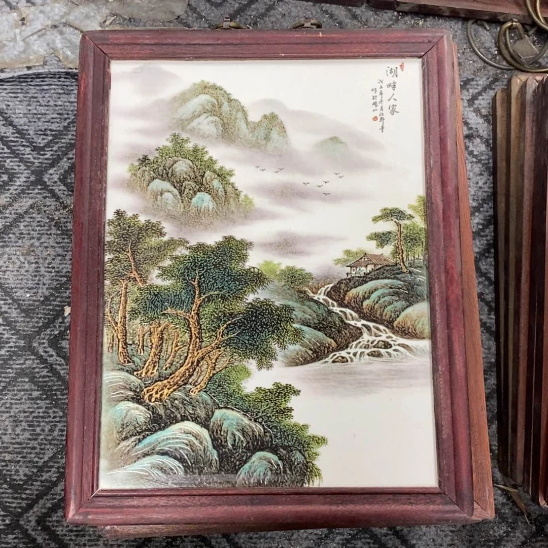 瓷片37*28 景德镇瓷板画柴窑烧制