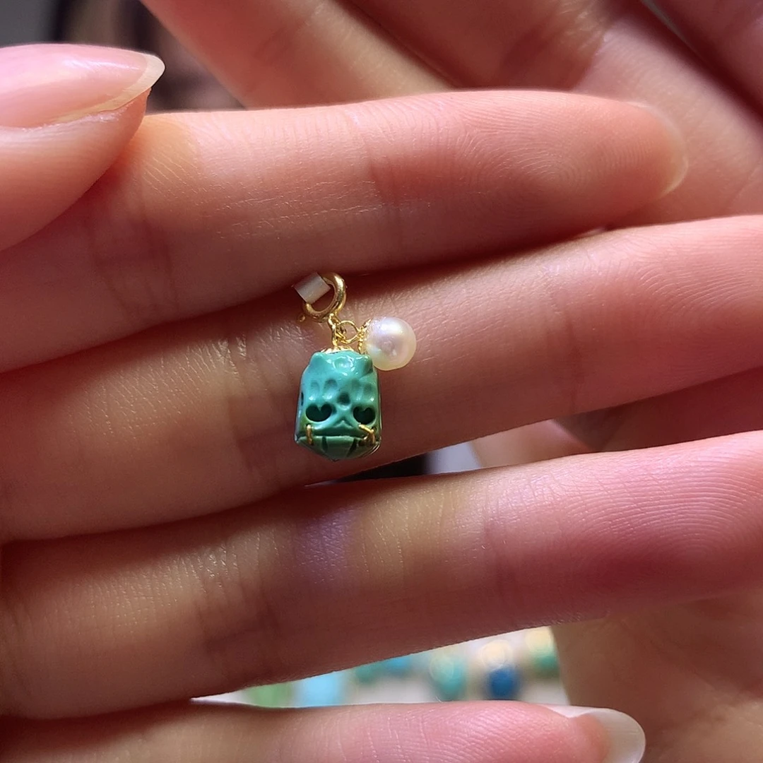 绿松石18K金镶嵌滴流