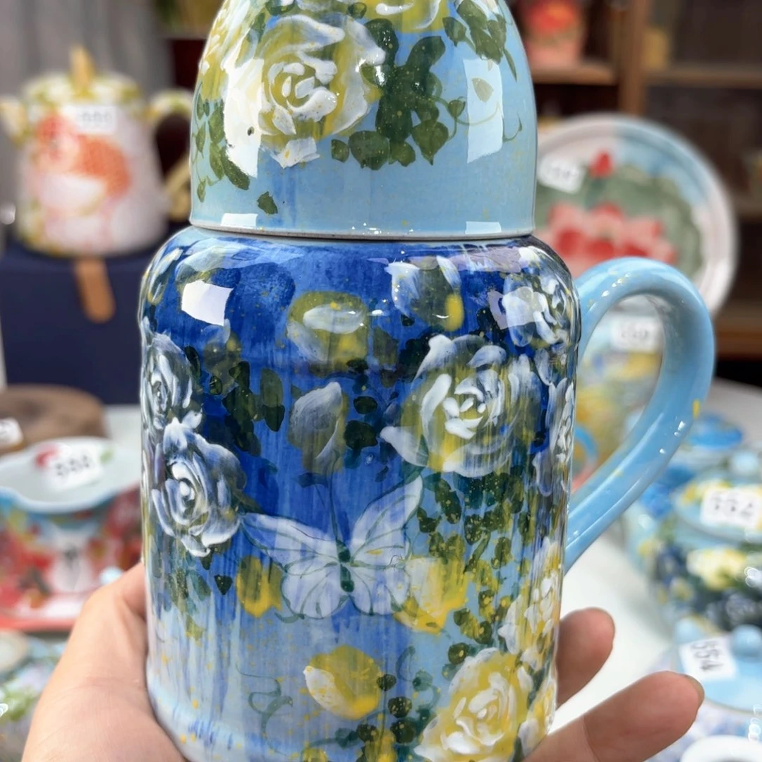 景德镇手绘高温釉下彩陶瓷茶具