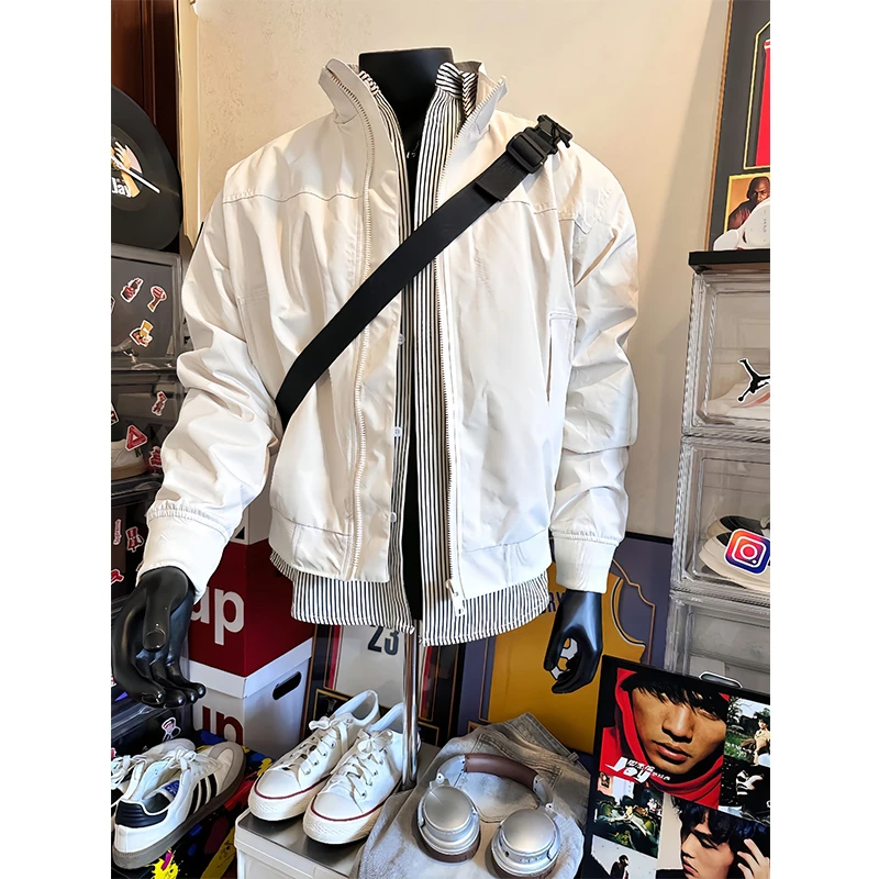 cleanfit飞行员教练夹克男款春秋美式廓形短款棒球服加棉保暖外套