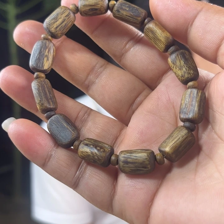 手串沉香奇楠沉水浮树心珠 7-8mm单圈