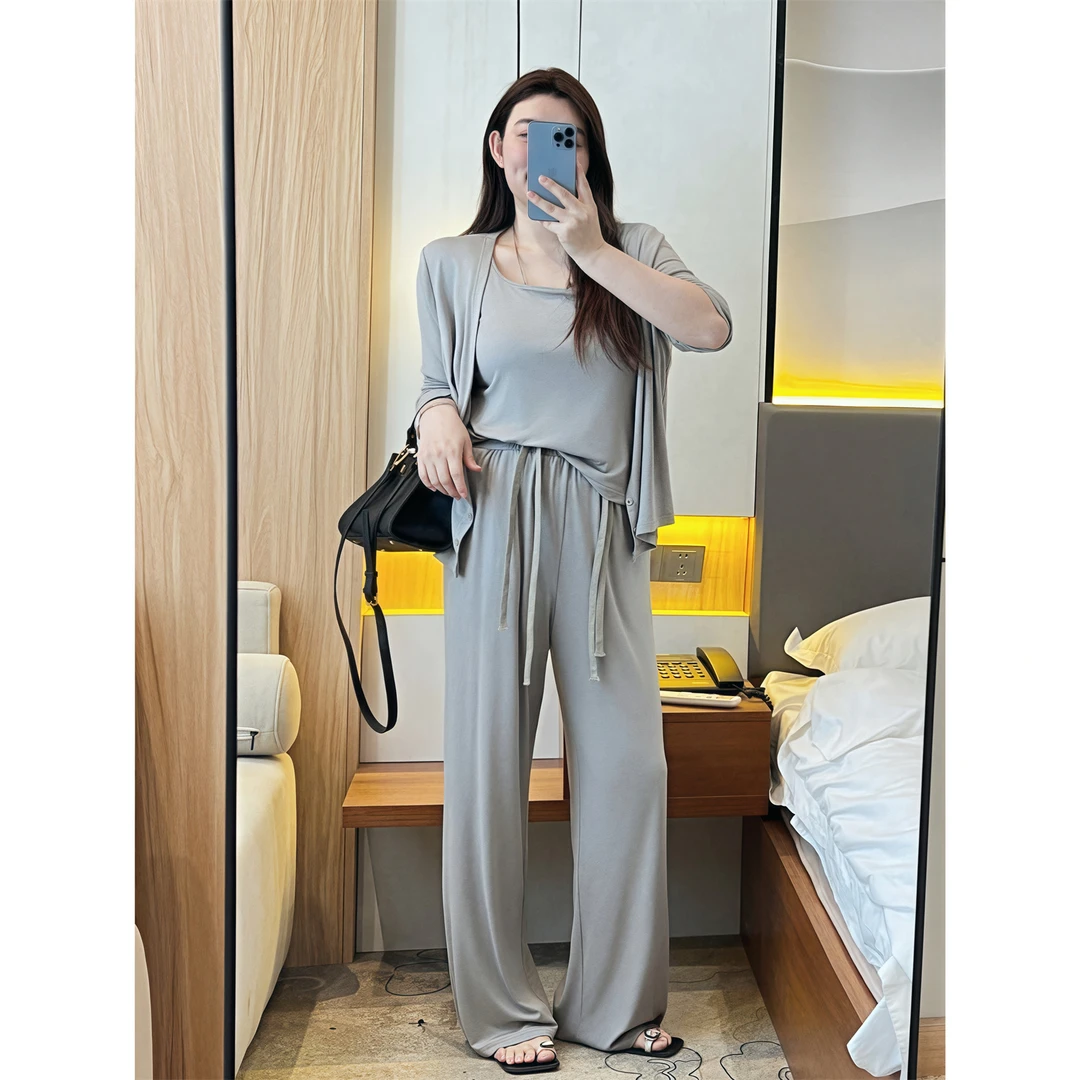 断码捡漏~柠檬盐雾/City walk休闲套装三件套14016花契大码200斤