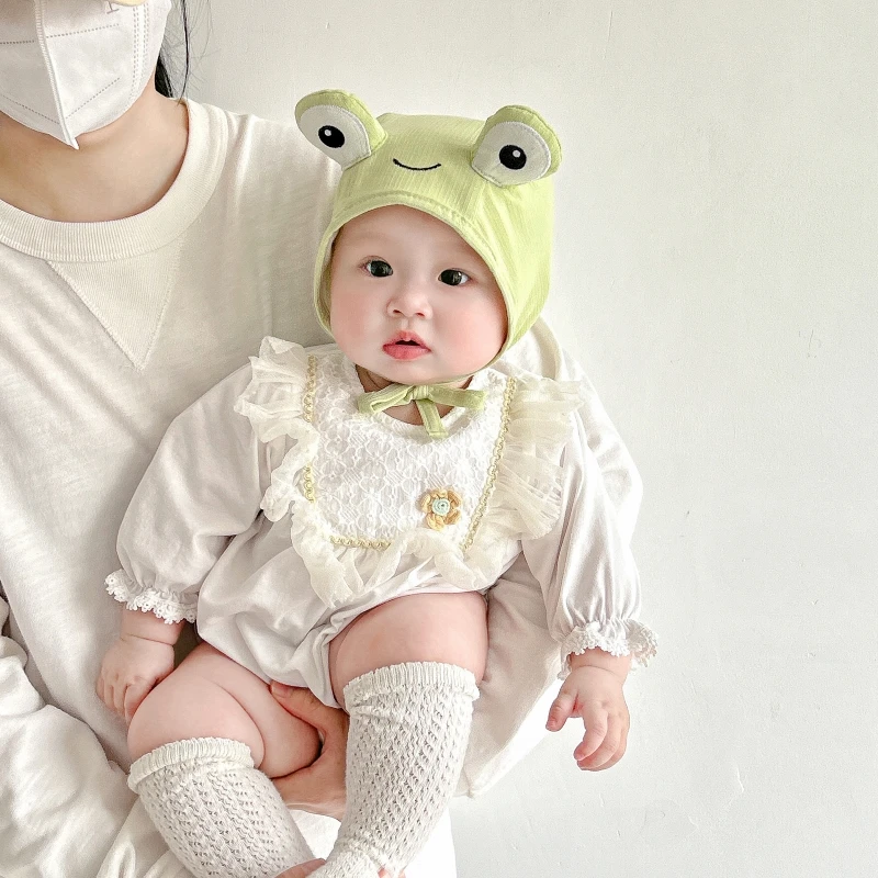 婴儿帽子春秋季薄款新生儿护头囟门帽可爱青蛙男女宝宝护耳包头帽