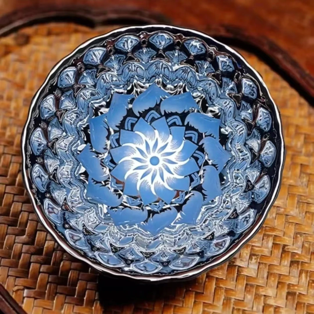 蓝色妖姬极光 手工陶瓷主人杯c