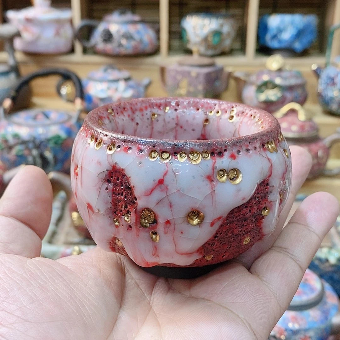 慢***走粗陶志野柴烧茶器