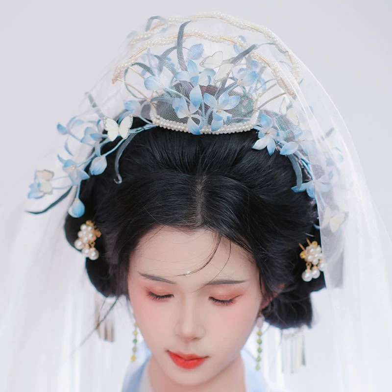 耀如春华汀兰软纱J-20【售完绝版】原创真丝烫花超仙头饰国风发饰汉