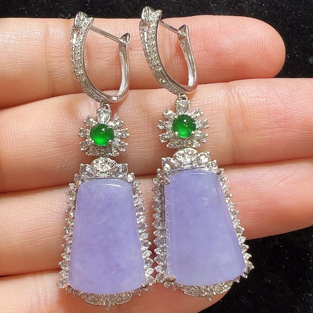 翡翠18K金镶嵌耳饰