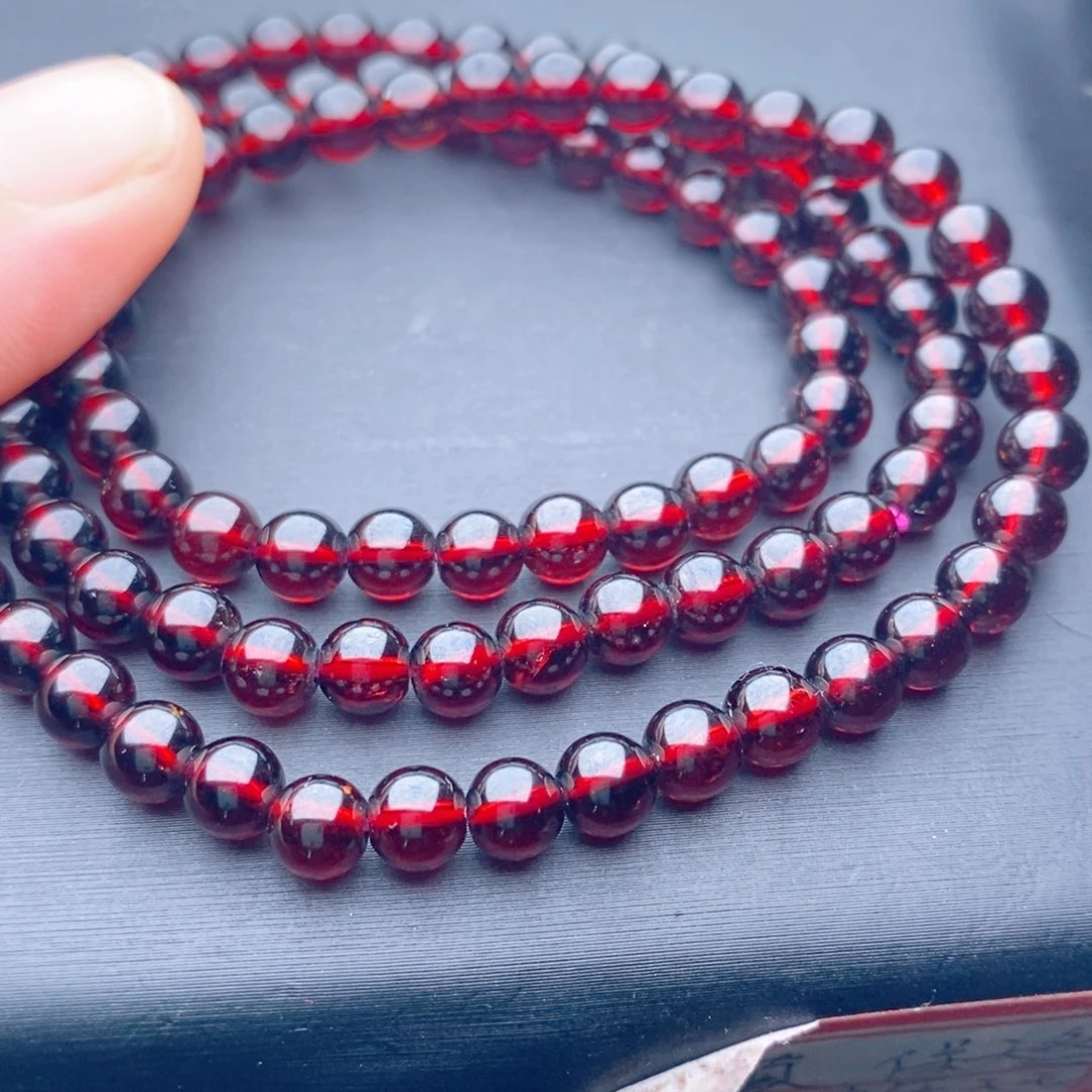 手链石榴石未镶嵌5.6玻璃体