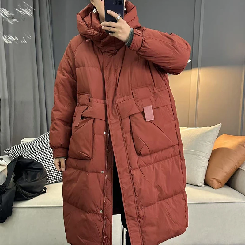 7229太谷休闲简约百搭韩版大版宽松连帽加厚保暖羽绒服冬季