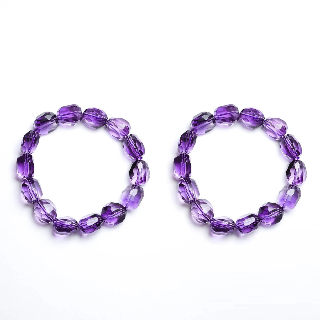 天然紫水晶随形切面手串多样性发一