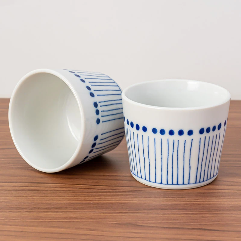 【两件套】美浓烧日本进口陶瓷杯子日式网红苍十草釉下彩水杯餐具