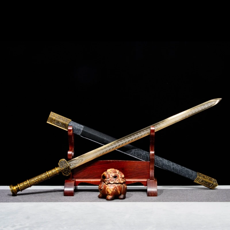 龙泉市宝剑如意高锰钢手工锻打一体秦王剑影视剑冷兵器未