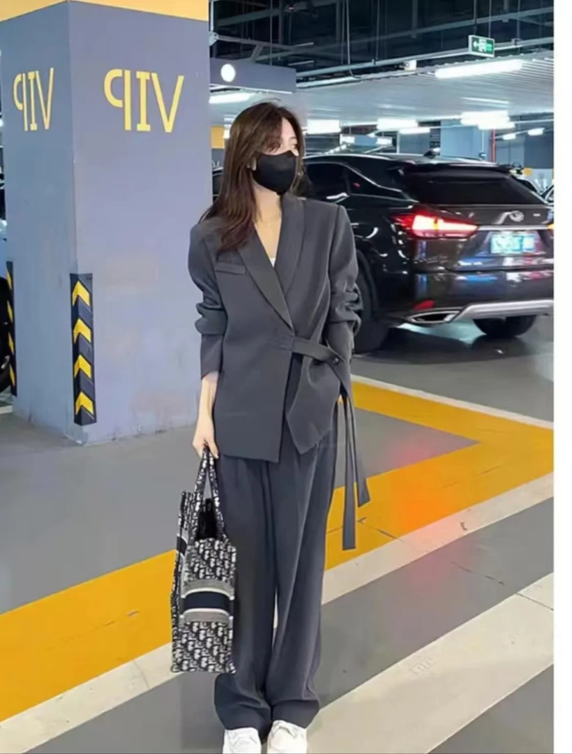 黑桃A 2025春秋款高端轻奢气质时尚休闲西装外套裤子两件套百搭