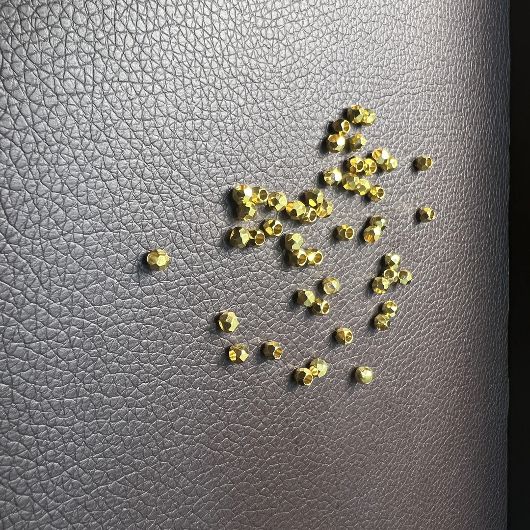 18k 镭射珠卡4mmDIY配件【拍10赠1】带证书