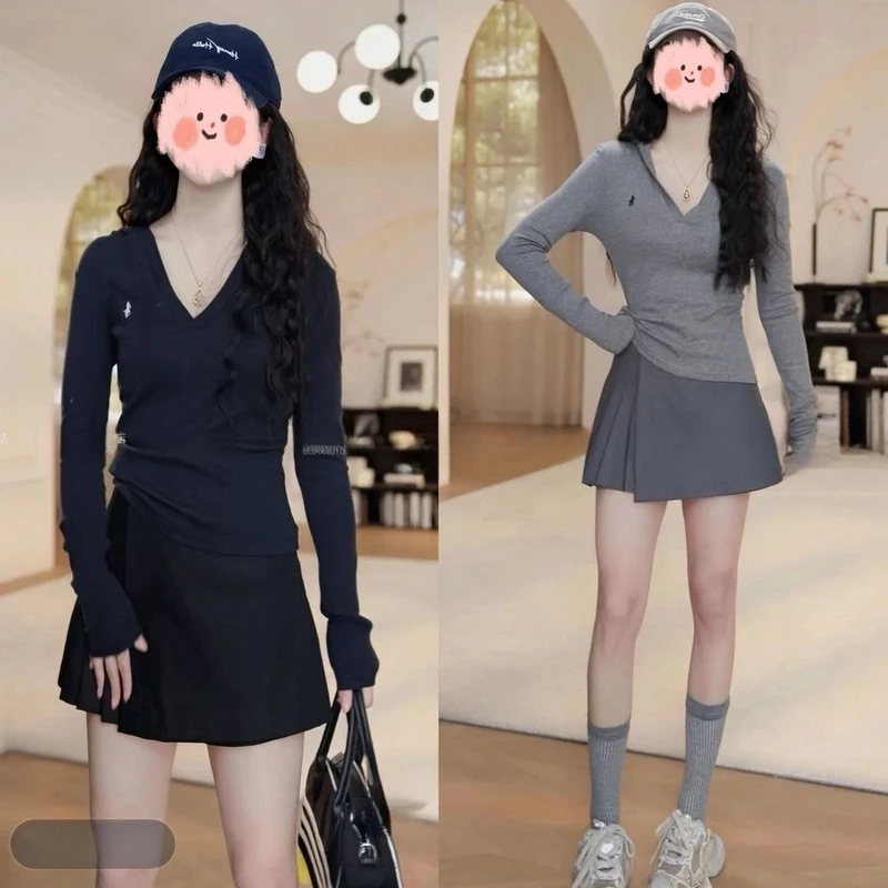 早春穿搭一整套女装洋气休闲装连帽T恤+百褶裙裤两件套新款爆款