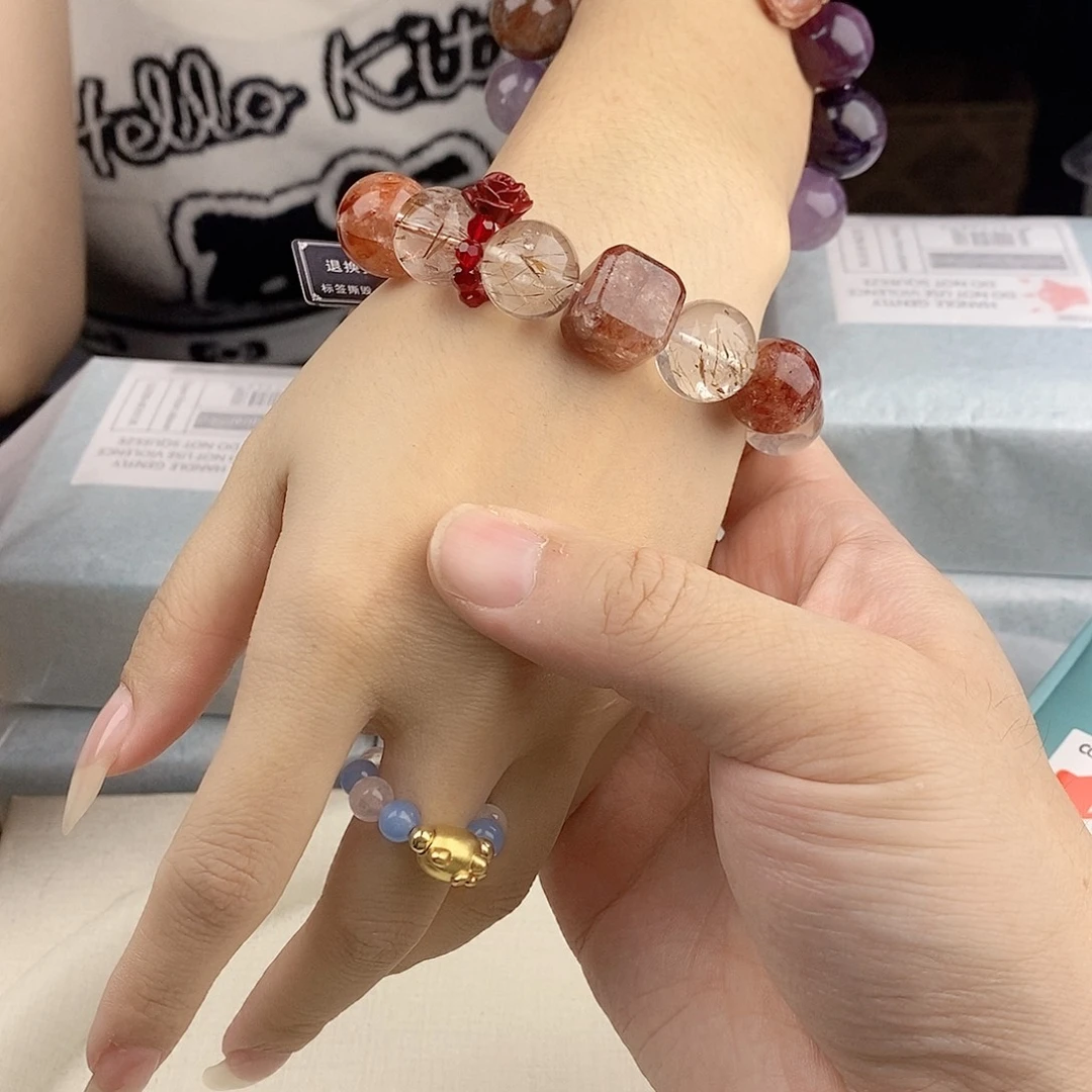 手链水晶银S925镀金镶嵌