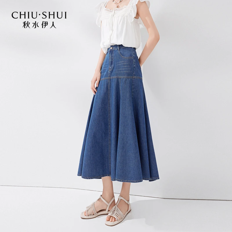 【欧莉专属】秋水伊人牛仔半身裙显瘦高腰鱼尾裙624204A170354