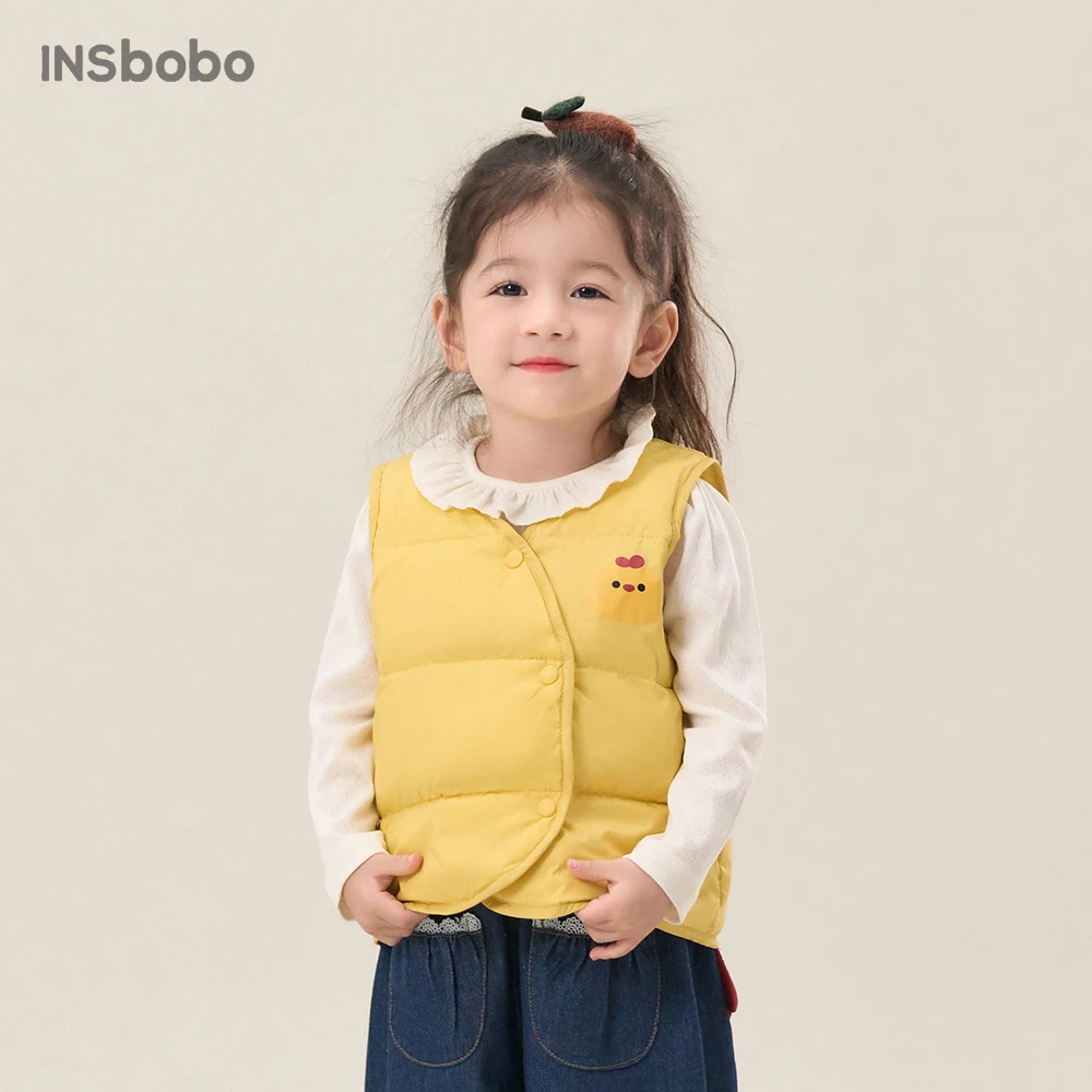 INSbobo羽绒马甲女卡通风休闲羽绒服秋冬外穿轻薄保暖女童DY14019