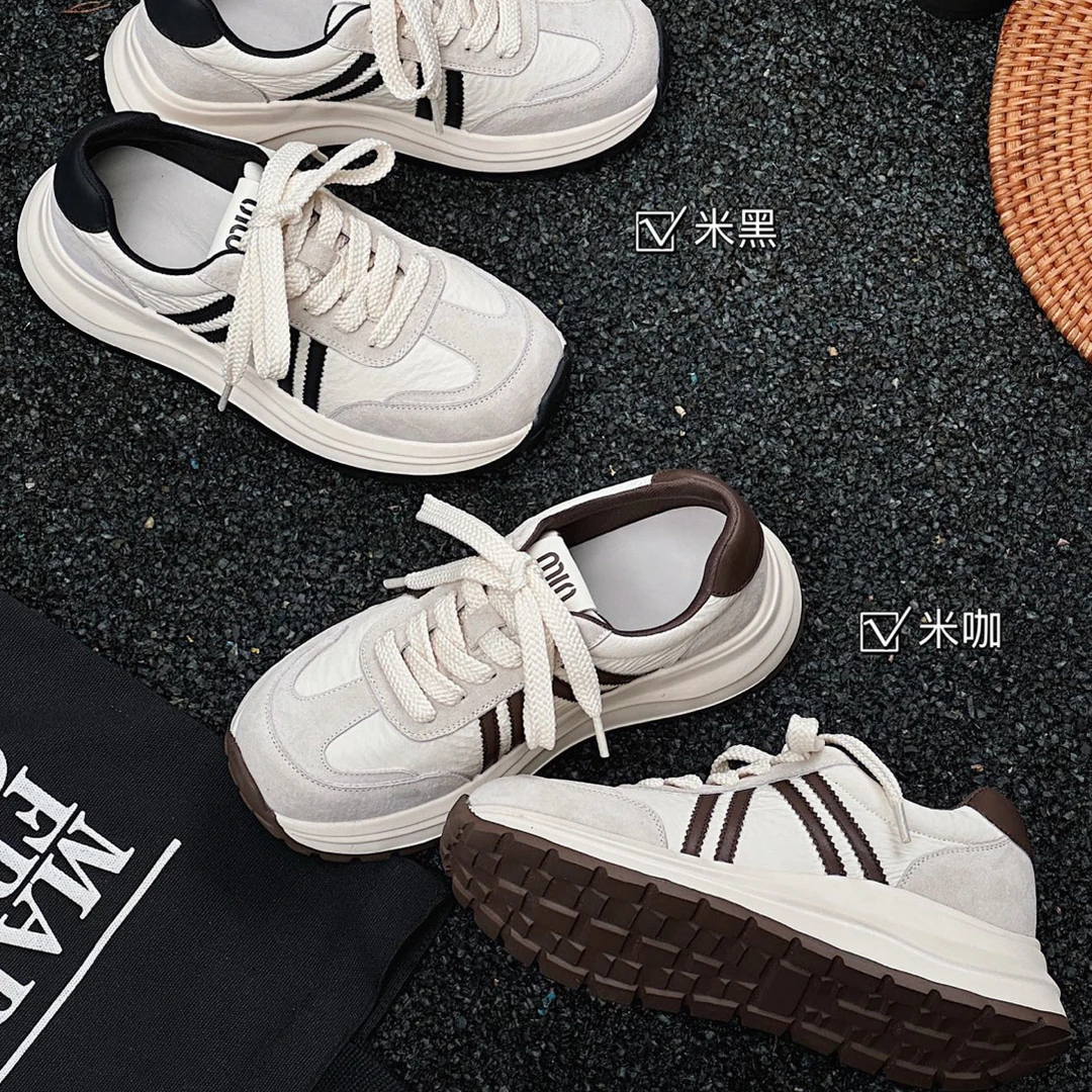 老爹鞋小皮匠323-19字母厚底老爹鞋厚底夏季ins百搭布鞋运动