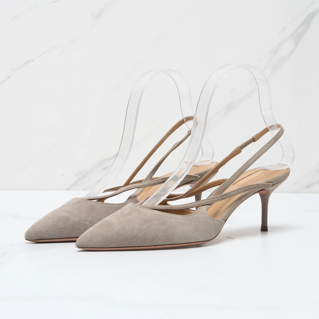 全新未使用  【瑞池女装】Aquazzura女士翻皮尖头凉鞋/AQGS00036