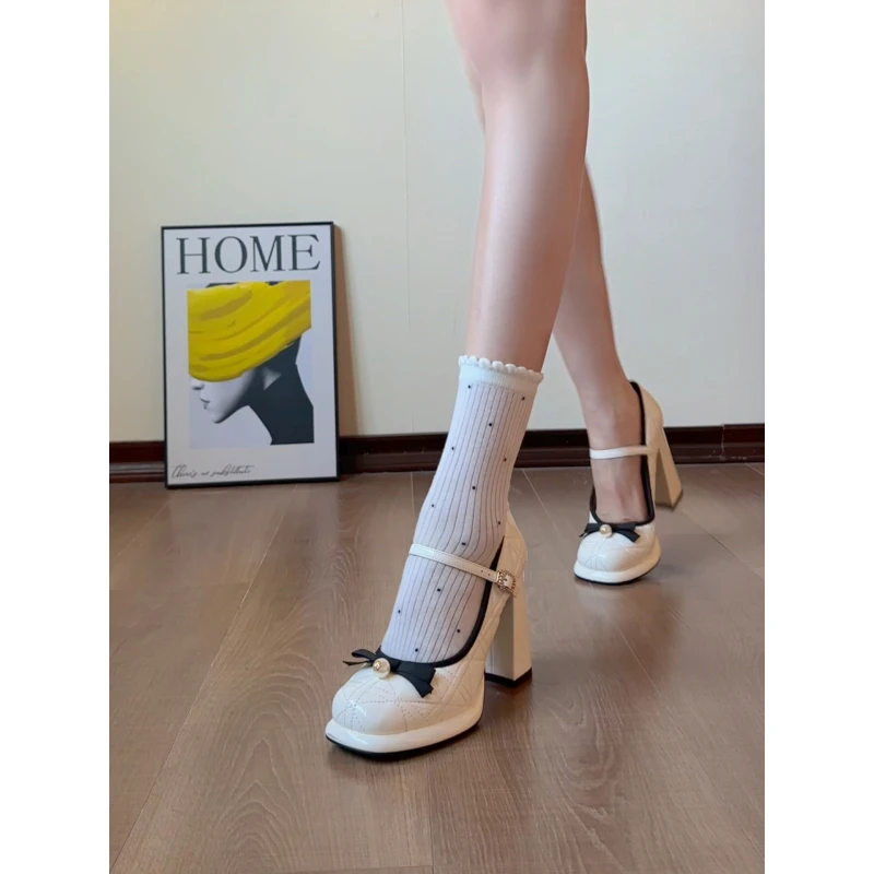 SnoWANDFOREST【北岛日记】玛丽珍粗跟lo鞋设计感小众高跟单鞋女