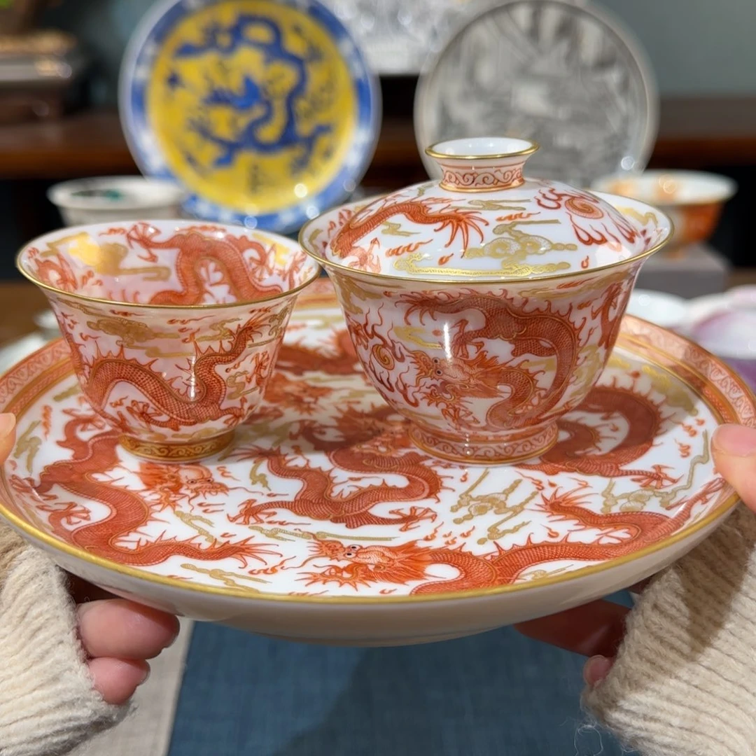 纯手工手绘矾红九五至尊