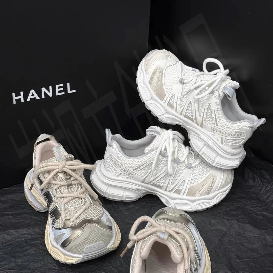 网面透气老爹鞋女2025夏季新款有氧计划超轻运动徒步户外休闲