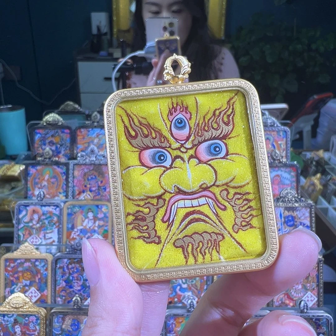 吊坠隆*药师背卡差价热贡唐卡