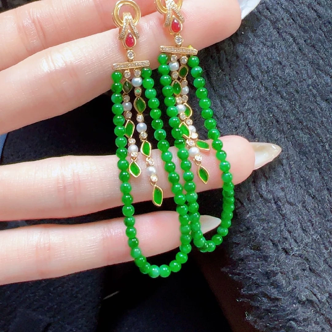 翡翠耳饰18K金镶嵌【清仓福利价】签收后24小时鉴赏期