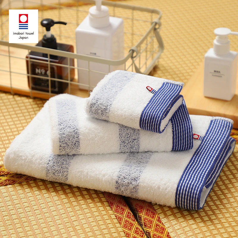 hayashi日本进口今治浴巾条纹薄款纯棉成人洗澡家用柔软吸水毛巾