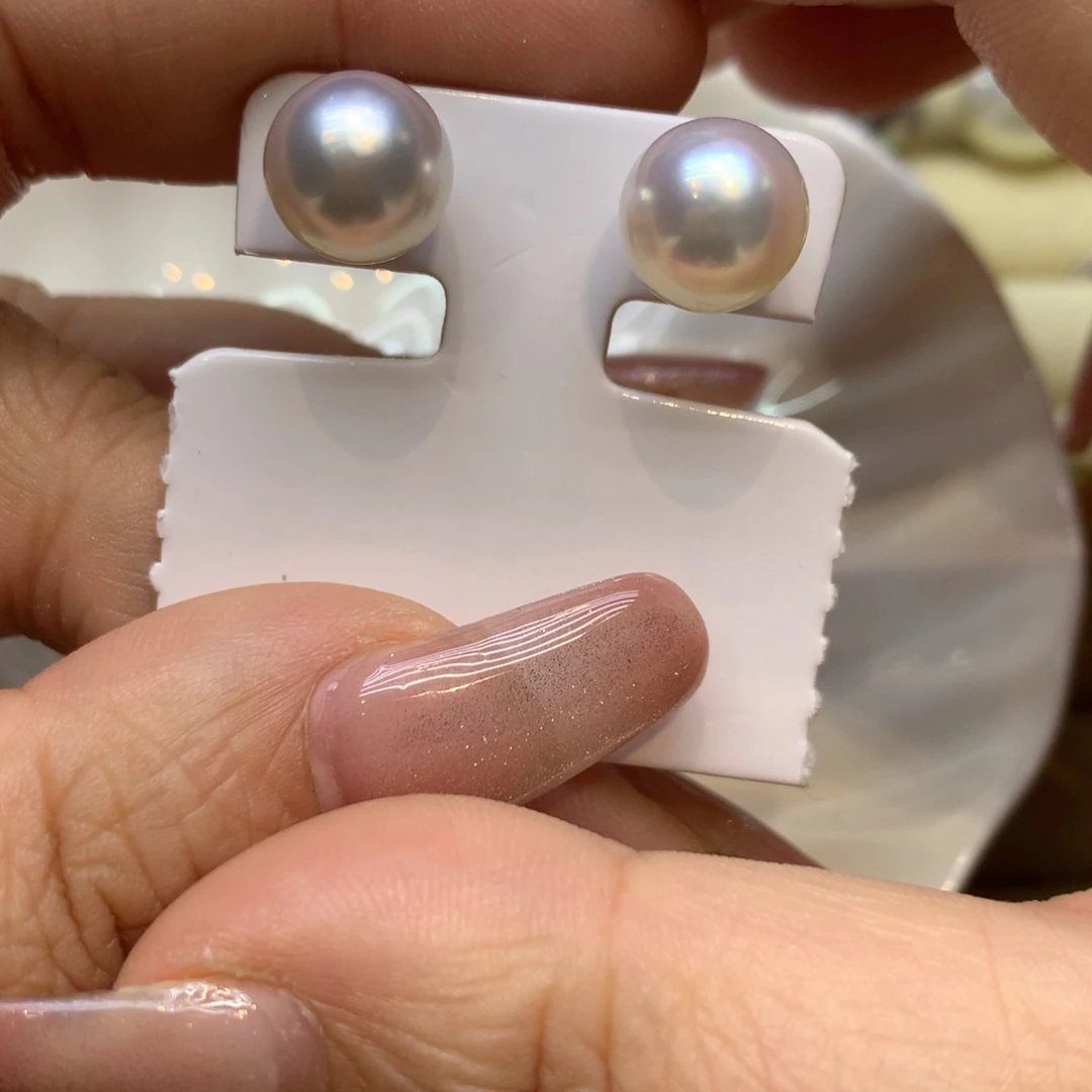 18K金镶嵌耳饰海水珍珠