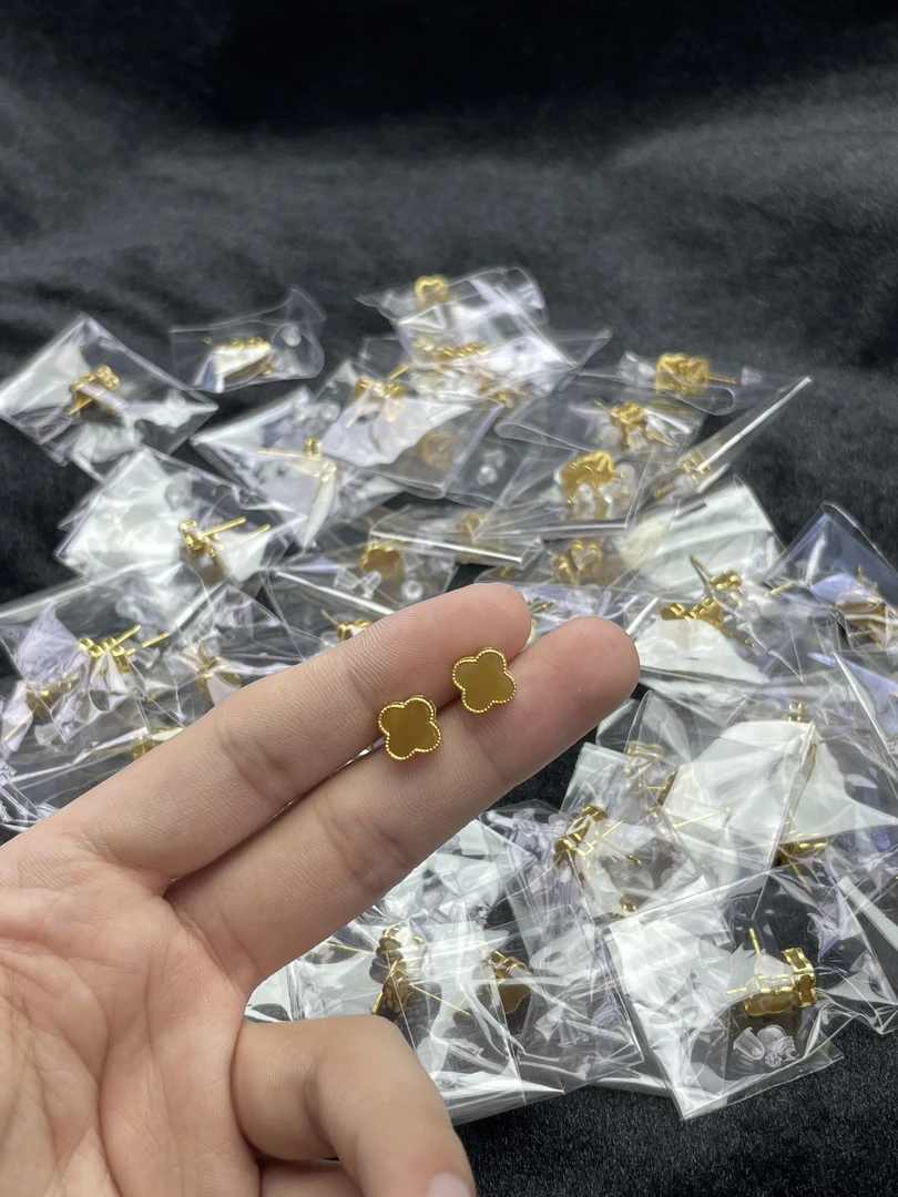 【小耿珠宝】和田玉糖玉四叶草耳钉（多样性发其一）